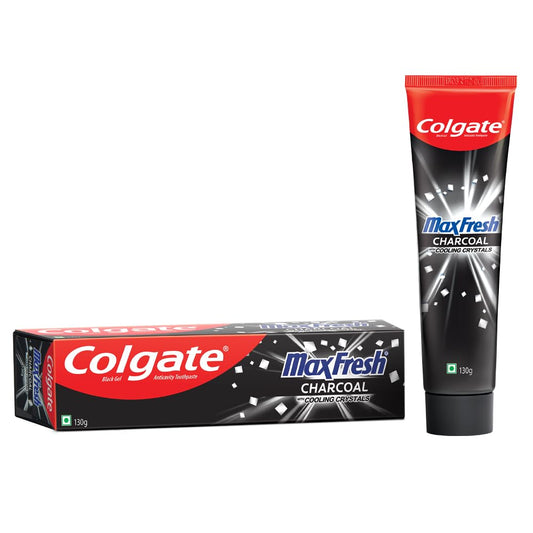 Colgate MaxFresh Toothpaste, Black Gel Paste with Charcoal for Super Fresh Breath, 130gm