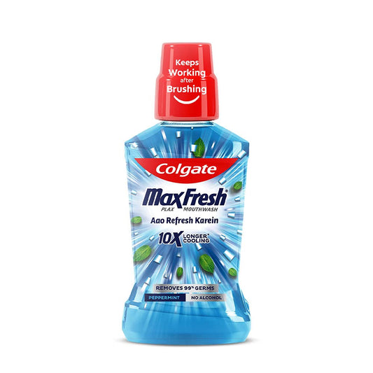 Colgate Maxfresh Plax Antibacterial Mouthwash,  500ml, (Pepper Mint)