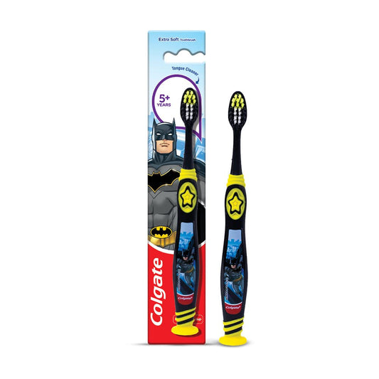 Colgate Kids Batman Toothbrush, Extra Soft with Tongue Cleaner - 1 Pc