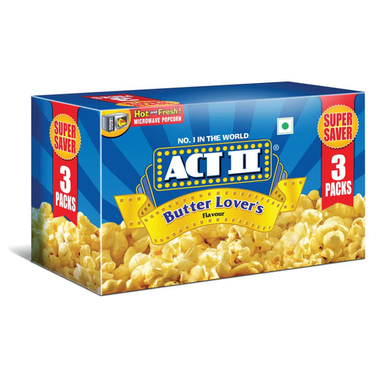 Act II Microwave Popcorn Butter Lovers, 297g (Pack of 3)