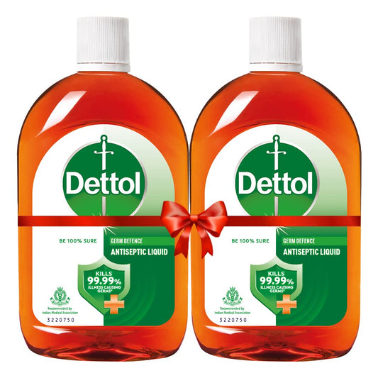 Dettol Antiseptic Disinfectant liquid for First aid, Surface Cleaning and Personal Hygiene, 1L, Pack of 2