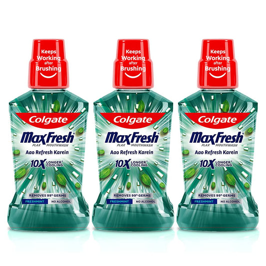 Colgate Maxfresh Plax  Mouthwash, - Freshmint, 750ml (250ml x 3) (Pack of 3)