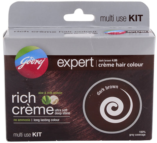 Godrej Expert Hair Colour - Dark Brown 4.06, 40ml Pack