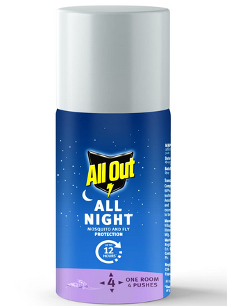 All Out All Night Mosquito and Fly Protection Spray, 15ml Bottle