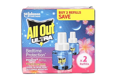 All Out Twin Liquid Mosquito Refill - 45ml (Floral) Pack Of 1