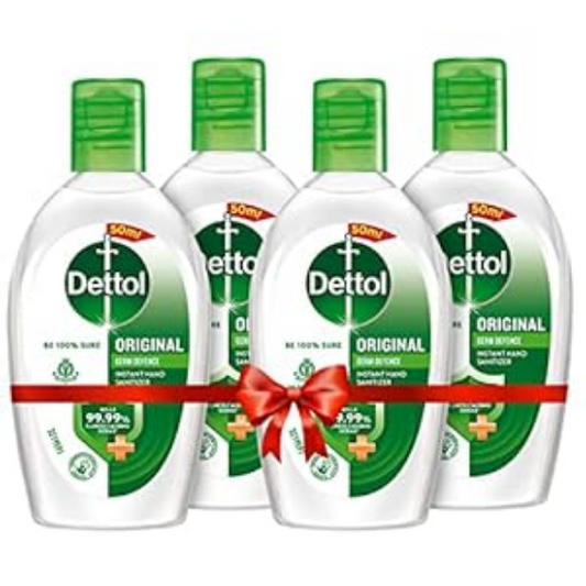 Dettol Alcohol based Hand Sanitizer, Original, 50ml, Pack of 4