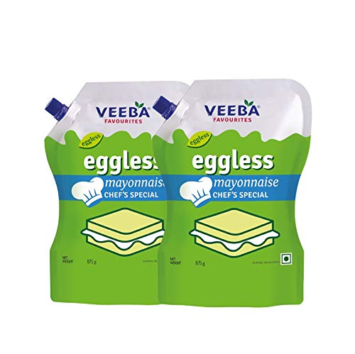 Veeba Eggless Mayonnaise Chef'S Special, 875G - Pack Of 2 I Veg Mayonnaise I Vegetarian Creamy Mayo I Creamy And Rich Texture I Vegan I Spread It I Dip It I Scoop It I Non-Gmo I Trans-Fat Free