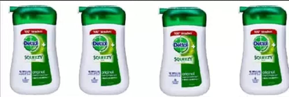 DETTOL SQUEEZY PACK LIQUID HANDWASH [ PACK OF 4 ] 100 ML Hand Wash Pump Dispenser (4 x 100 ml)