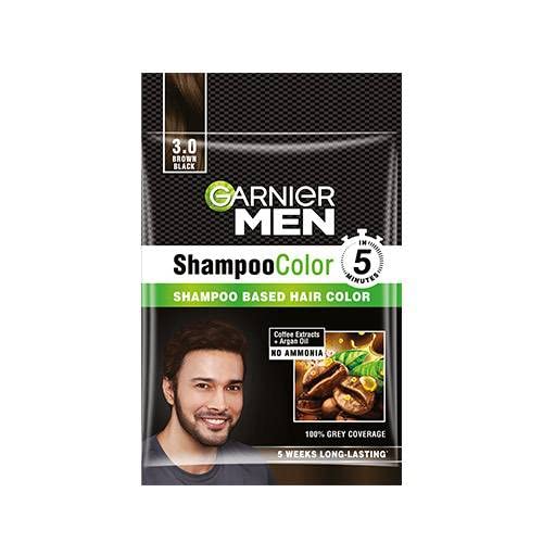 Garnier Men Shampoo Based Hair Color,  (3.0) (Pack Of 12), Brown Black