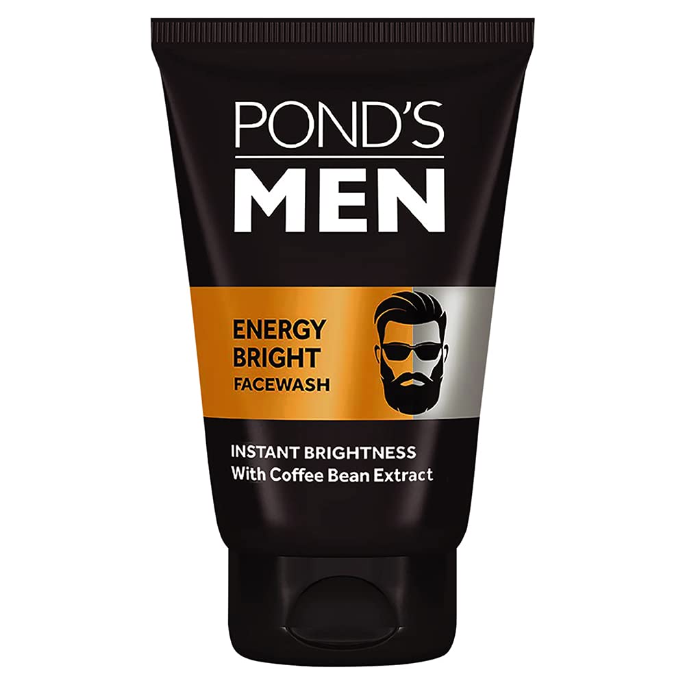 Pond'S Men Energy Bright Anti-Dullness Facewash With Coffee Bean, 100 G