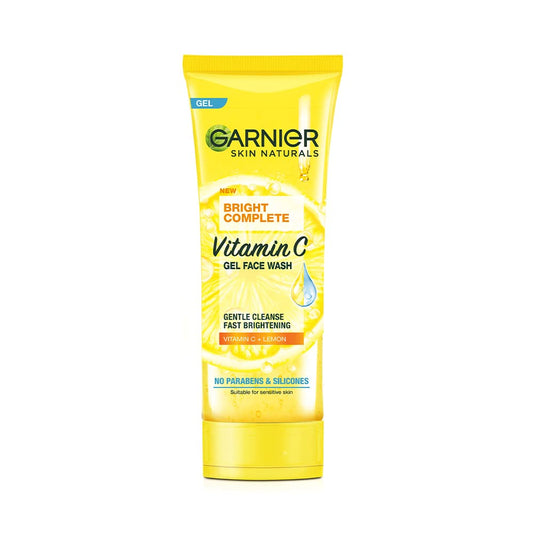 Garnier Facewash Gel, Gentle Cleanser, Bright Complete Vitamin C, 50G