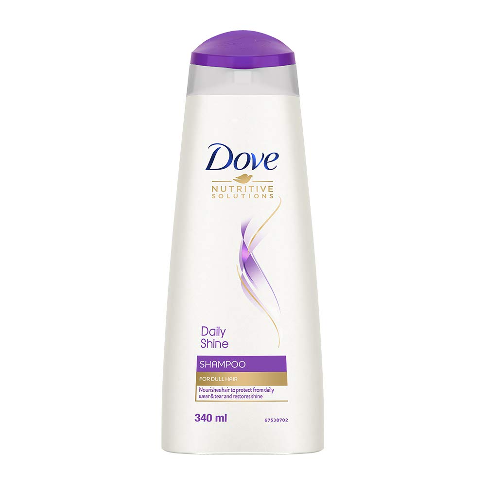 Dove Daily Shine Shampoo 340 ml|| For Dry and Damaged Hair|| Strengthening Shampoo Gives Smooth and Strong Hair - Mild Daily Shampoo for Men & Women