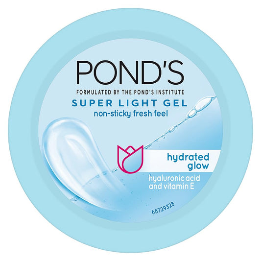 Pond'S Super Light Gel, Oil-Free Moisturizer, 50Ml, For Hydrated, Glowing Skin, With Hyaluronic Acid & Vitamin E, 24Hr Hydration, Non-Sticky, Spreads Easily & Instantly Absorbs