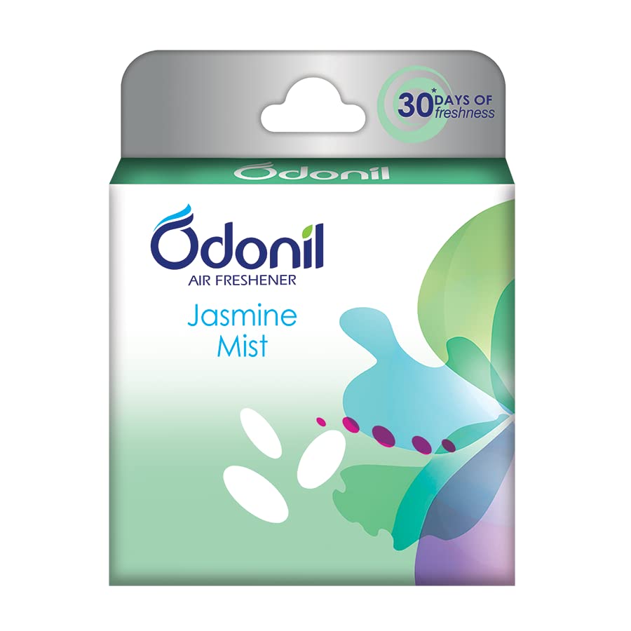 Odonil Bathroom Air Freshner Blocks (Jasmine Mist) - 48G | Instant & Long Lasting Fragrance | Lasts Upto 30 Days | Germ Protection