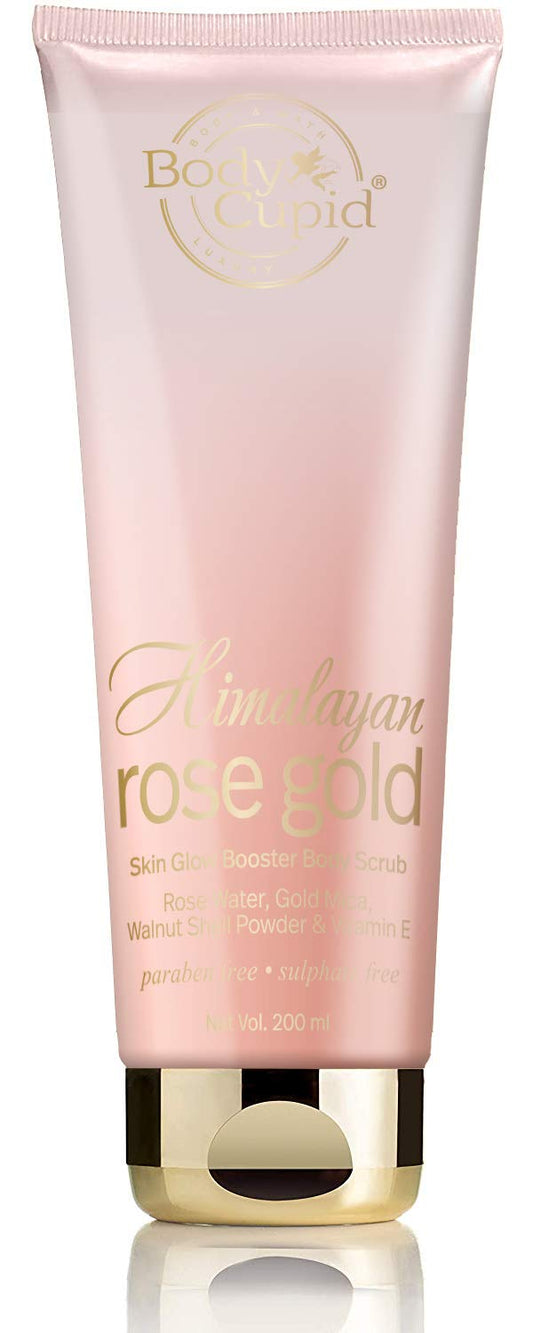 Body Cupid Himalayan Rose Gold Scrub - Skin Glow Booster - No Sulphates, Parabens - 200 Ml