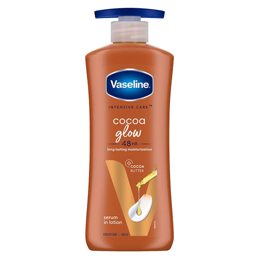 Vaseline Cocoa Glow Serum In Lotion, 400 Ml | 100% Pure Cocoa & Shea Butter For Glowing & Soft Skin