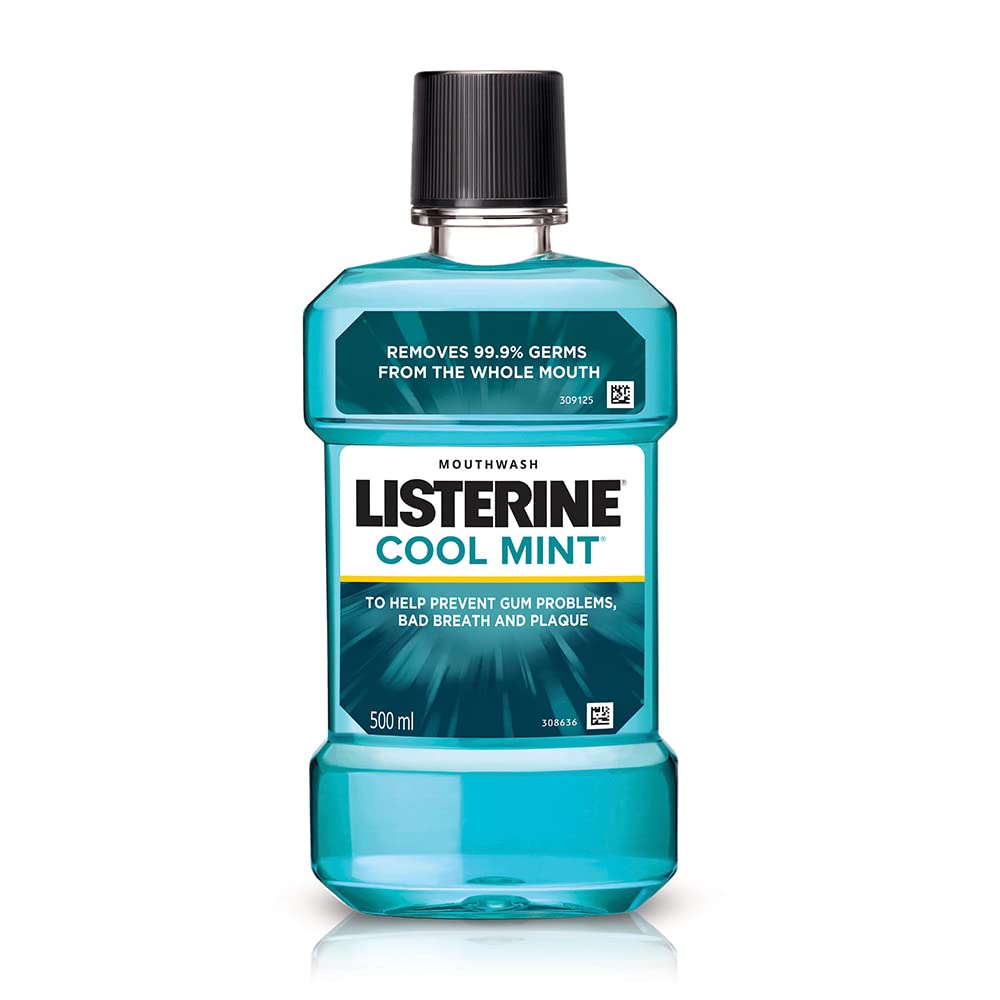 Listerine Cool Mint Mouthwash 500ml, (Pack of 1)