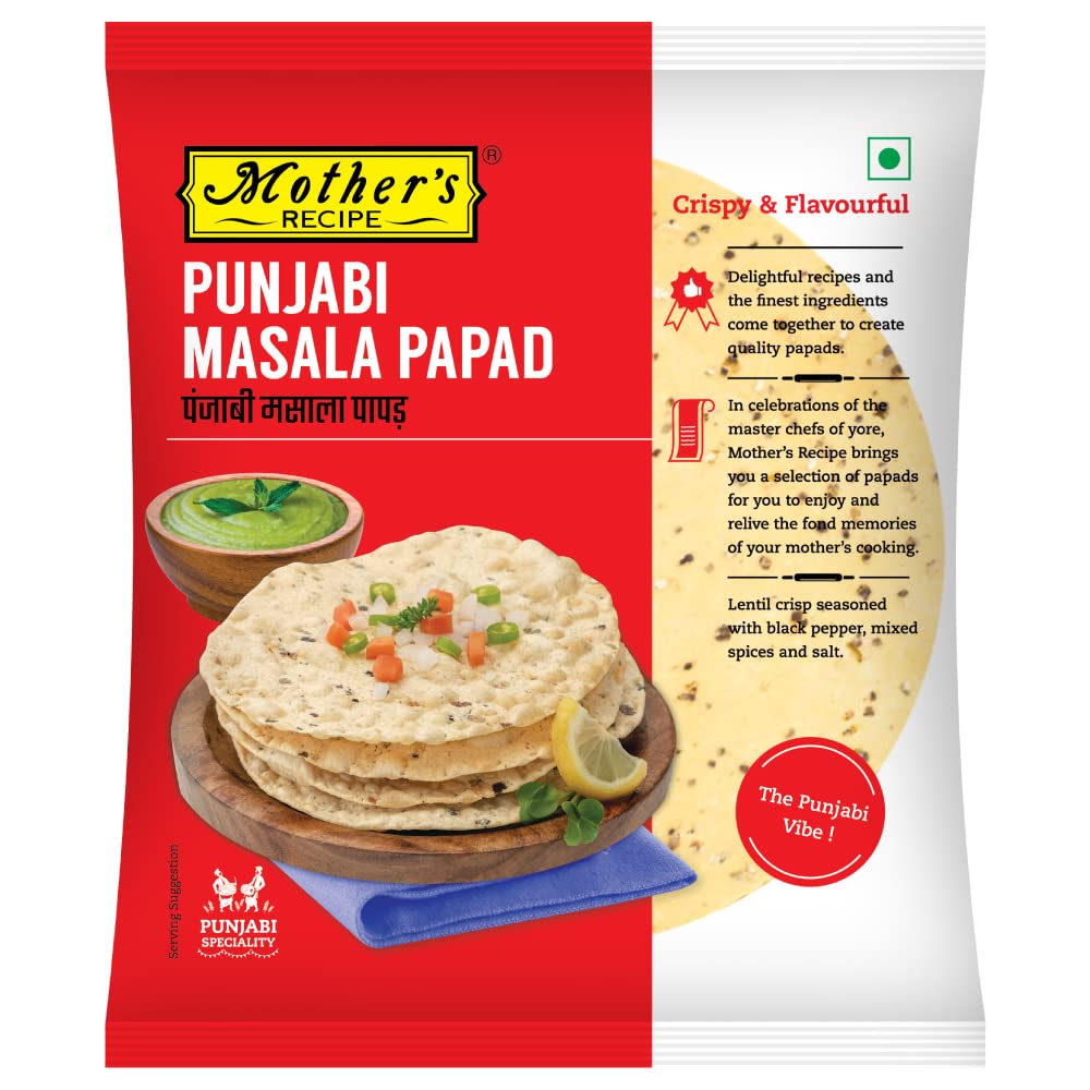 Mother'S Recipe Punjabi Masala Papad 5" Pouch, 180 G