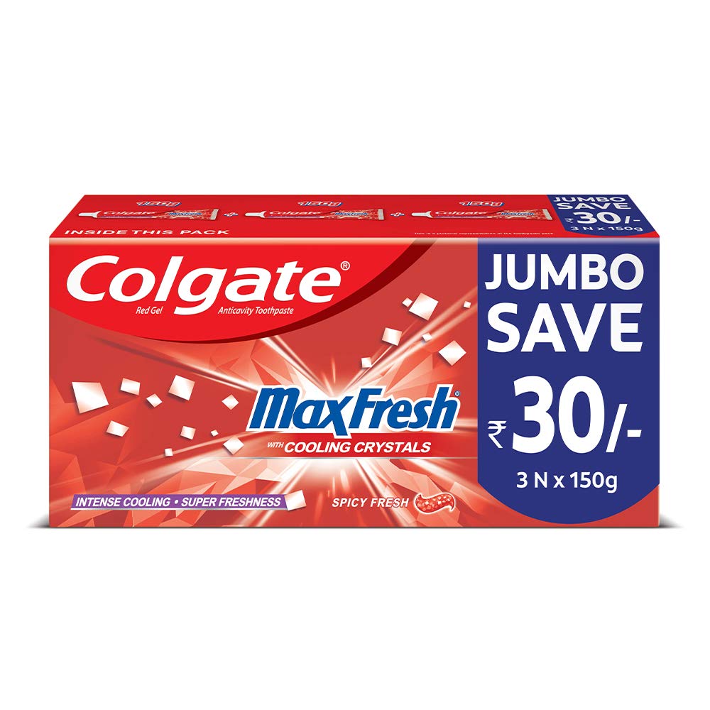 Colgate Max Fresh, Spicy Fresh Red Gel Toothpaste 450Gm (Saver Pack), Freshness