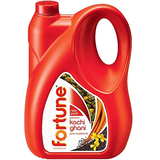 Fortune Premium Kachi Ghani Pure Mustard Oil, 5 Ltr Jar- POS