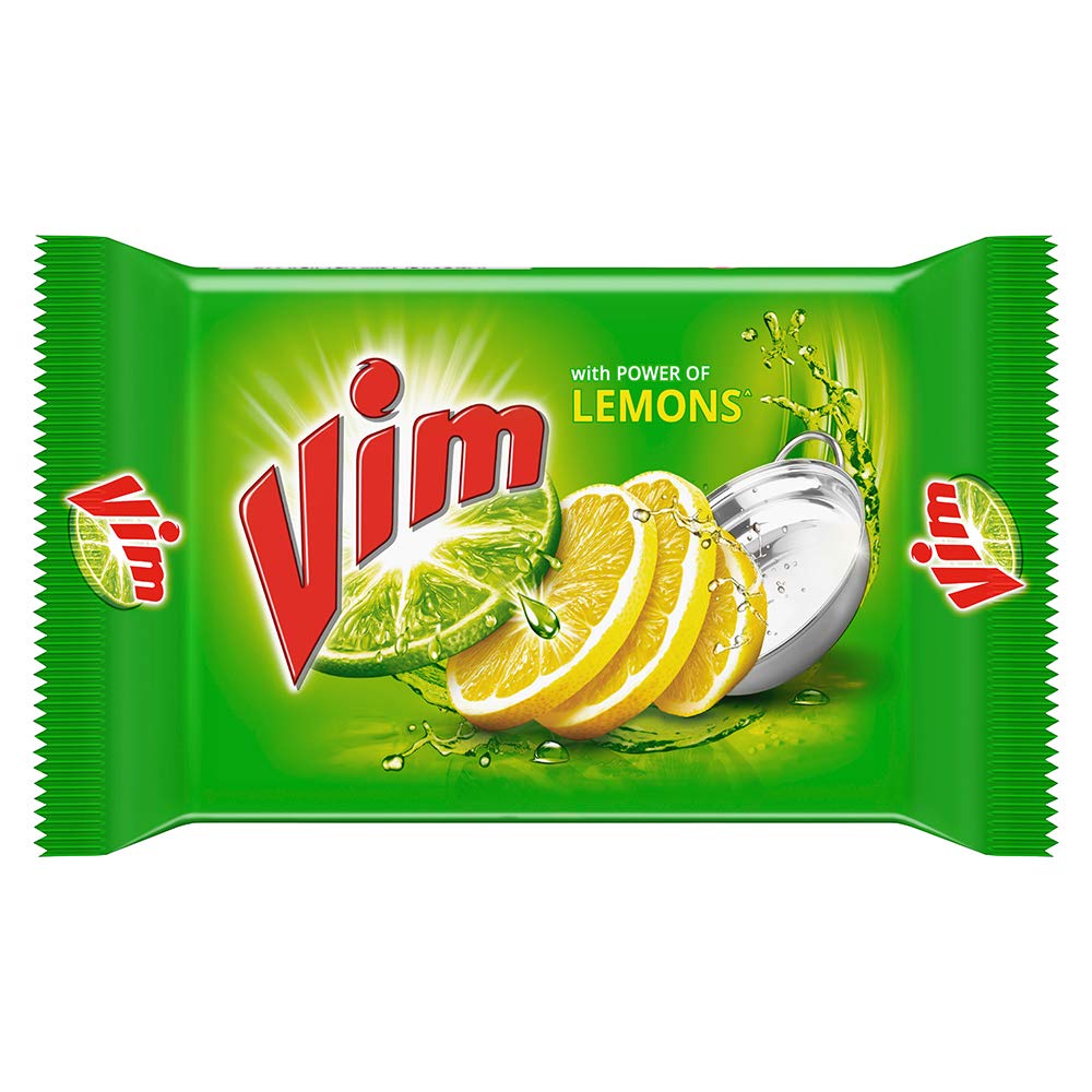 Vim Dishwash Bar Lemon, Removes Stain And Grease With Power Of Lemon, 300 G