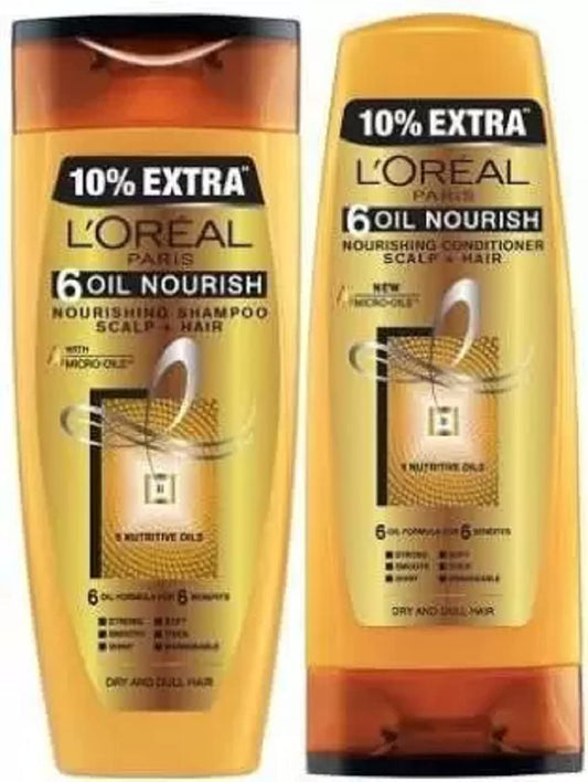 L'Oreal Paris Loreal Paris 6 Oil Nourish Shampoo (192.5ml) and Conditioner (192.5ml) (Pack of 2) (2 Items in the set)