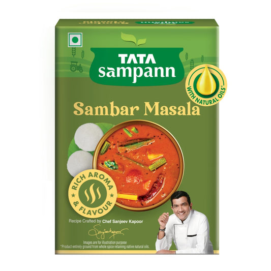 Tata Sampann Sambar Masala Powder With Natural Oils, Rich Aroma & Flavor, Crafted By Chef Sanjeev Kapoor, 45G