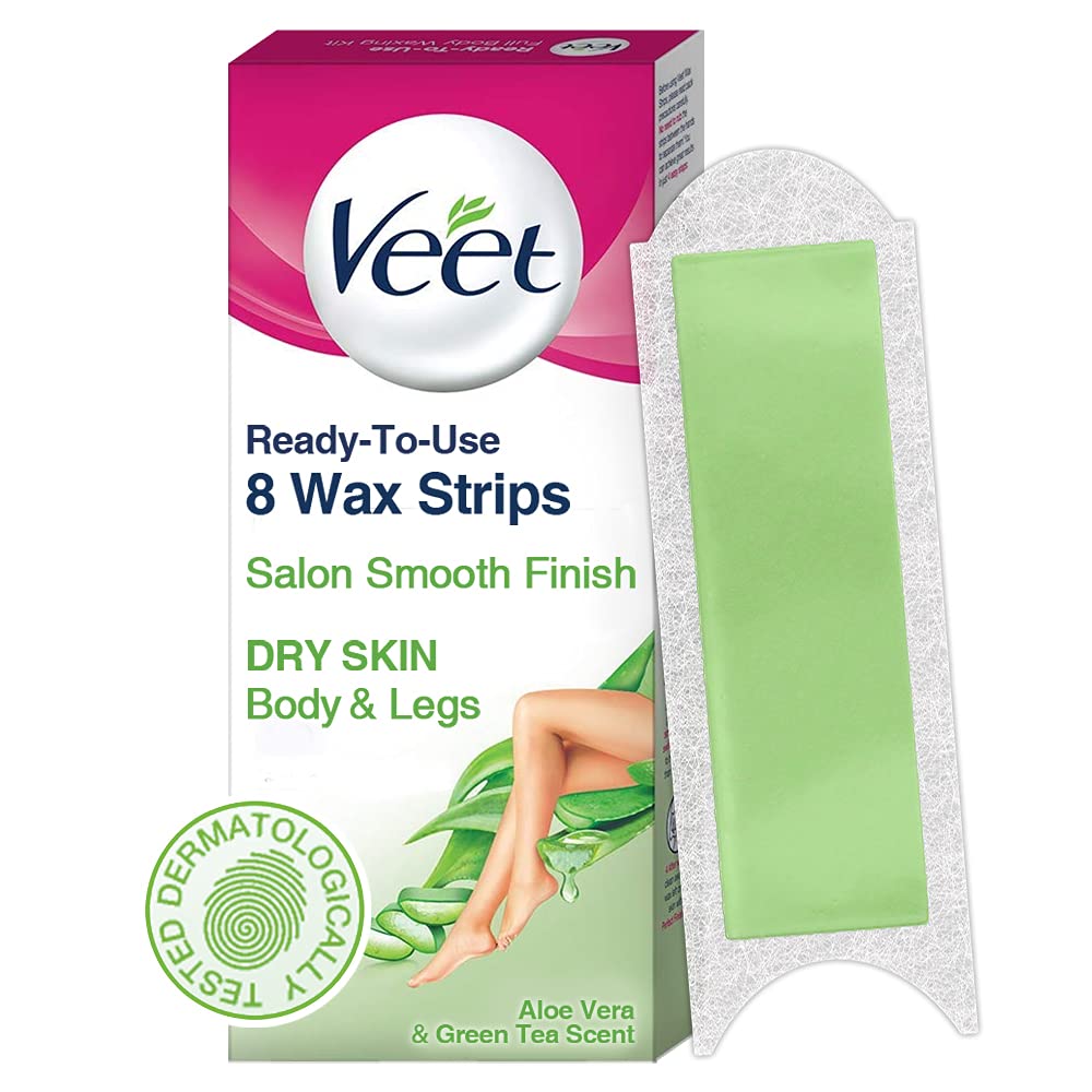 Veet Half Body Waxing Kit with Easy-Gelwax Technology for Dry Skin - 8 Strips