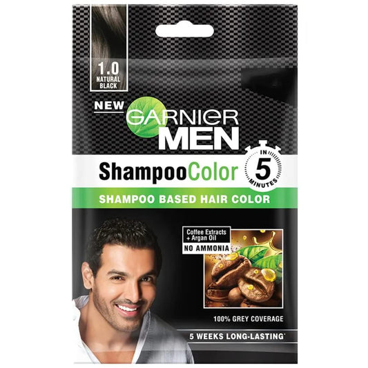 Garnier Men Shampoo Based Natural Black 1.0 Hair Color, 20Ml