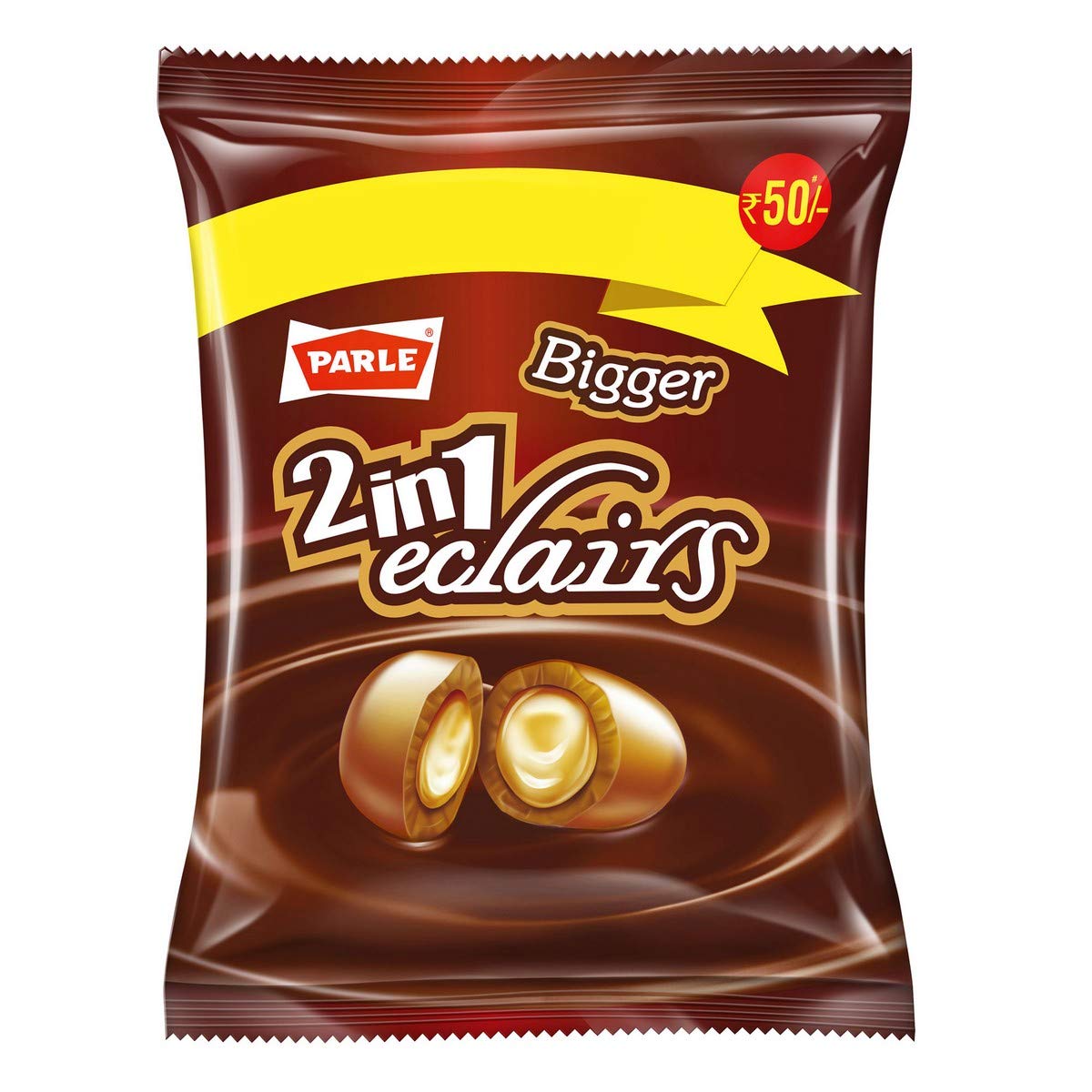 Parle Bigger 2In1 Eclairs,Cream Caramel, 198 Grams