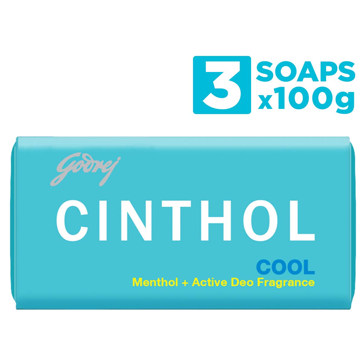 Cinthol Cool Bath Soap – 99.9% Germ Protection, 100g (Pack of 3)