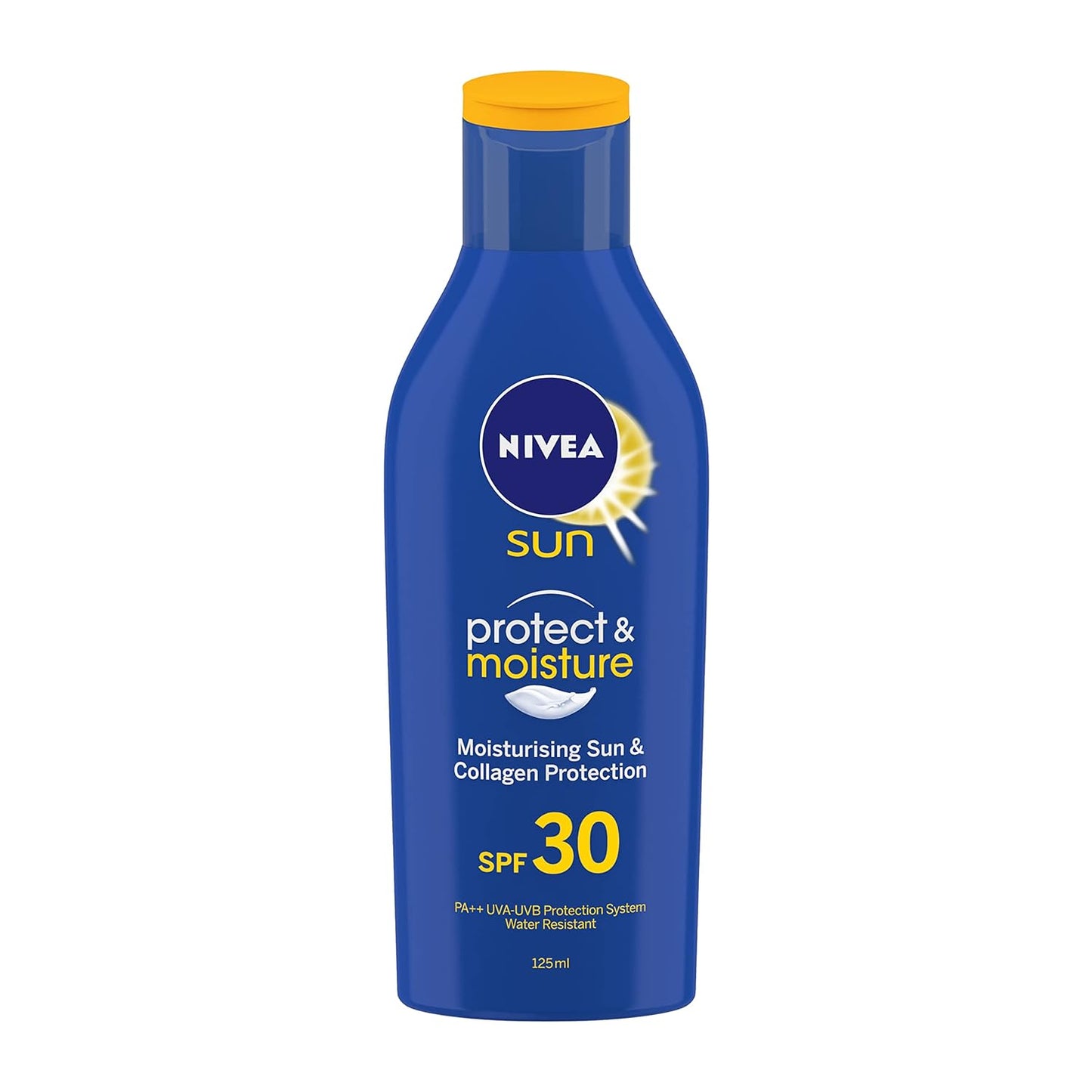 NIVEA SUN Protect and Moisture 125ml SPF 30 Advanced Sunscreen for Instant Protection| PA++ UVA - UVB Protection System| Water Resistant| For Men & Women