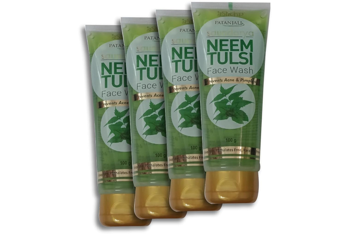 Patanjali Saundarya Neem-Tulsi Face Wash - 100 G (Pack Of 4)