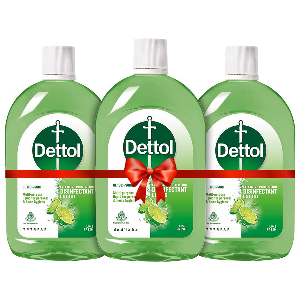 Dettol Liquid Disinfectant for Floor Cleaner, Surface Disinfection , Personal Hygiene (Lime Fresh , 200ml- Pack of 3)