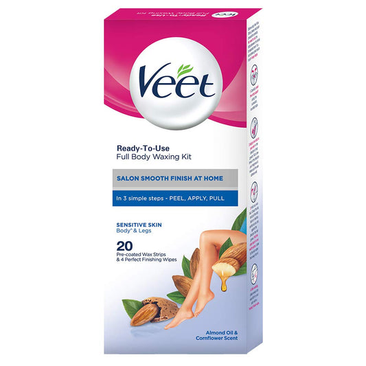 Veet Full Body Waxing Kit - Sensitive Skin (20 Strips)