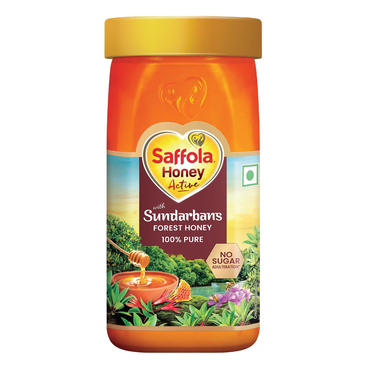 Saffola Honey Active, Made with Sundarban Forest Honey, 100% Pure Honey, No sugar adulteration, Natural Immunity booster, 500g