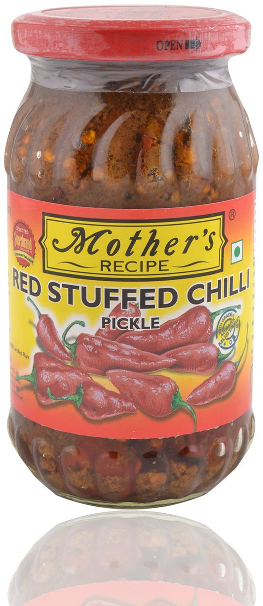 Mother'S Recipe Pickle - Red Stuffed Chilli, 400G Jar