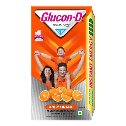 Glucon-D Tangy Orange Glucose Powder(1 Kg, Refill)| For Tasty & Healthy Orange Flavoured Glucose Drink| Provides Instant Energy| Vitamin C Supports Immunity| Contains Calcium For Bone Health|