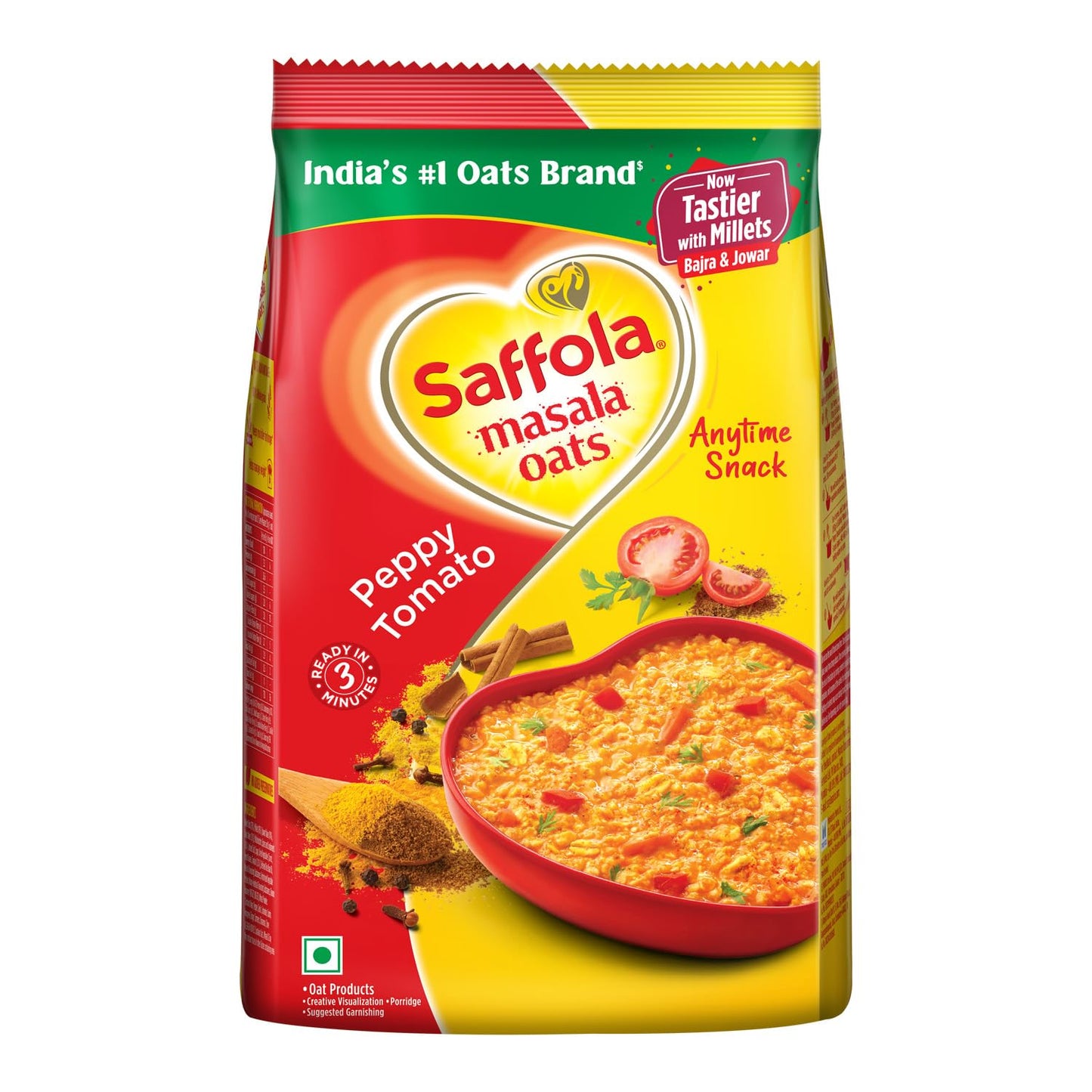 Saffola Masala Oats | Tasty Evening Snack| Healthy Snack| Peppy Tomato| 500g