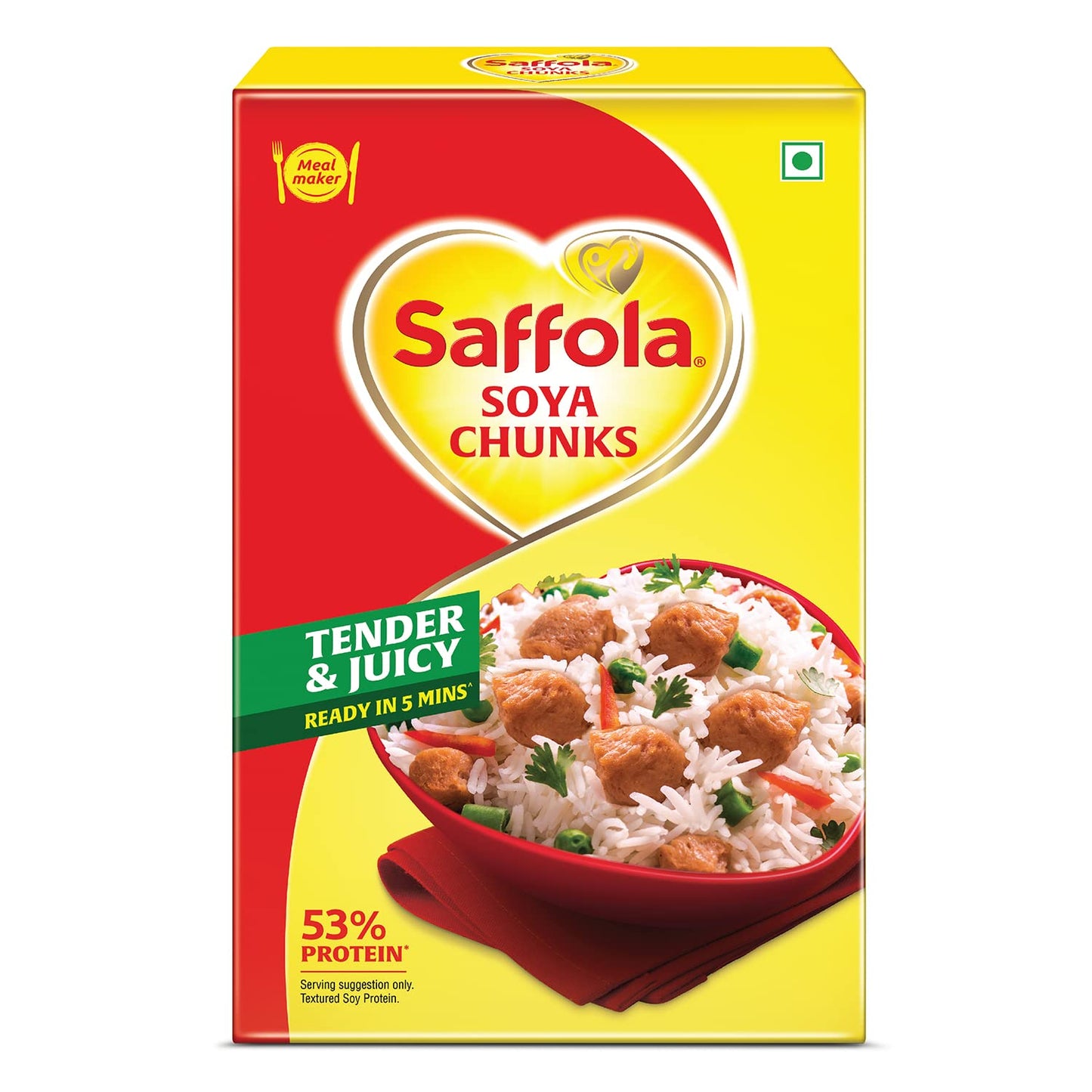 Saffola Soya Chunks, Tender & Juicy, 53% Protein, 200G