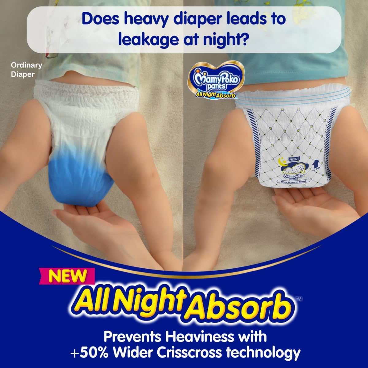 MamyPoko Pants All Night Absorb Baby Diapers, Small (S), 60 Count 4-8 kg