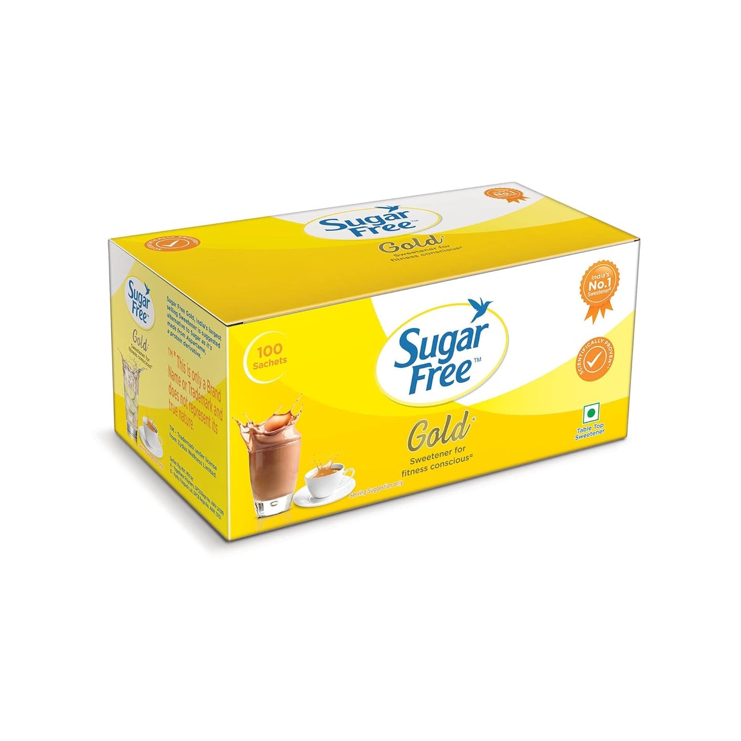 Sugar Free Gold, 100 Sachets | India’s No.1 Sweetner| Sweet like Sugar with Low Calories| Scientifically Proven & Tested