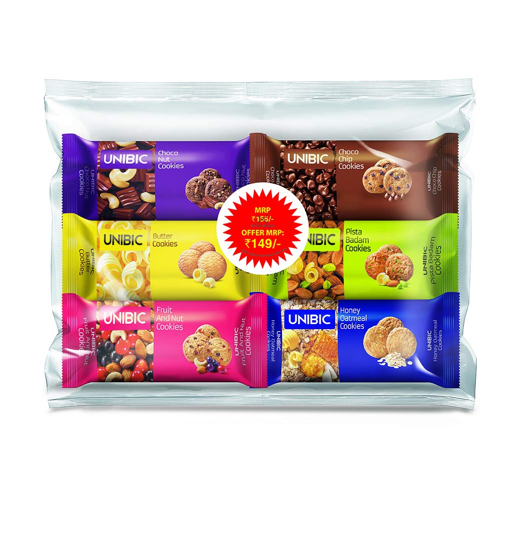 Unibic Cookies|Assorted,75G (Pack Of 6)