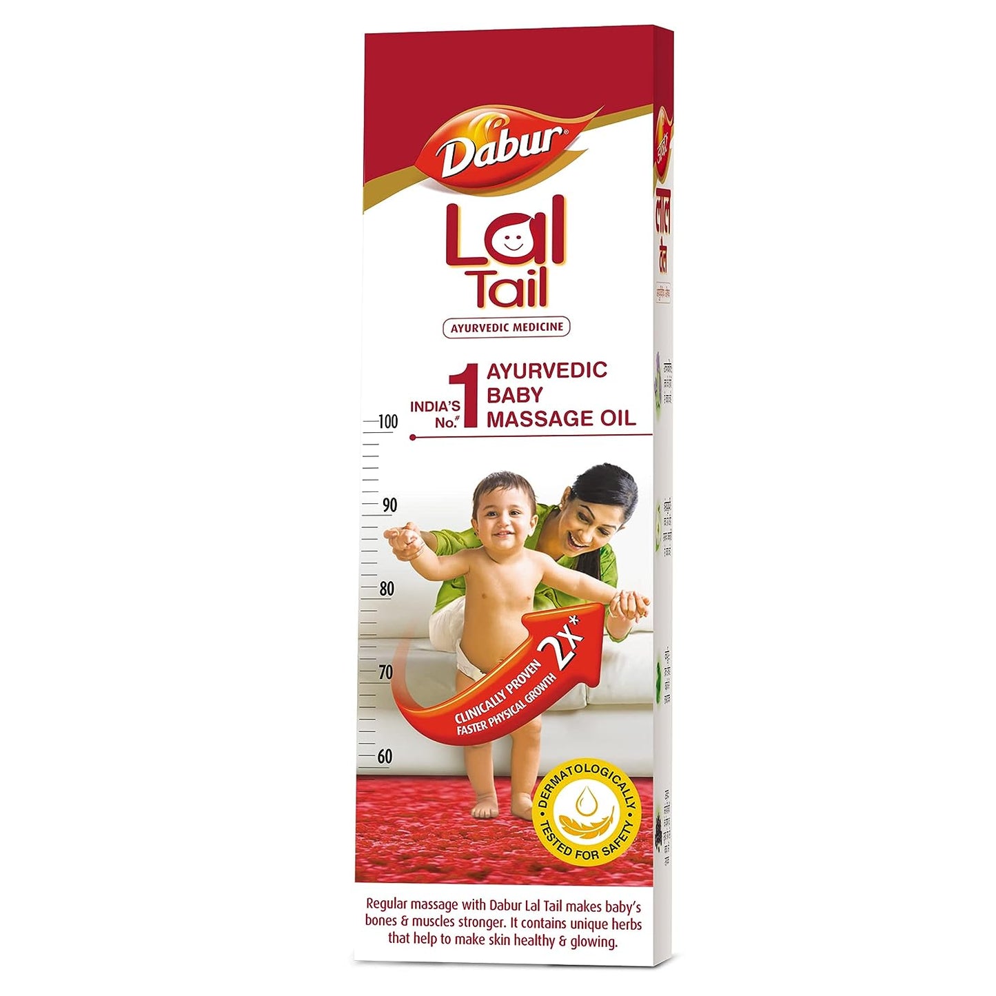 Dabur Lal Tail - Ayurvedic Baby Oil , Clinically Tested 2X Faster Physical Growth - 200 Ml