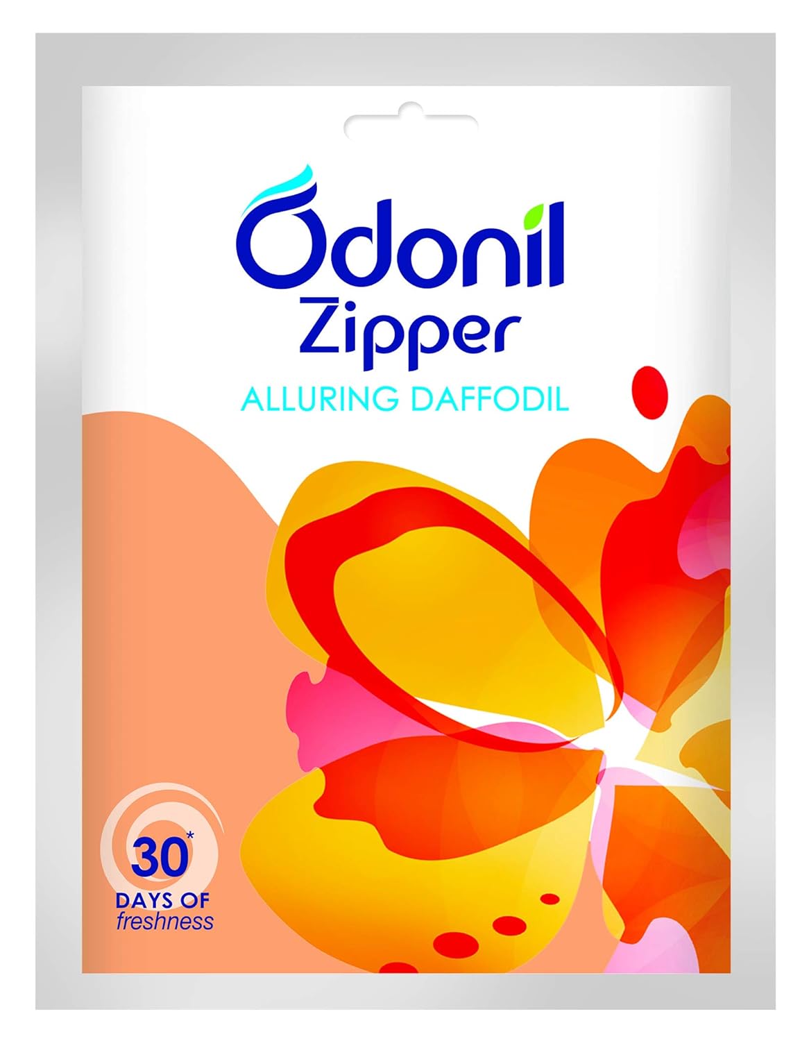 Odonil Bathroom Air Freshener Zipper (Allluring Daffodil) - 10g | Instant & Long Lasting Fragrance | Lasts upto 30 days | Germ Protection