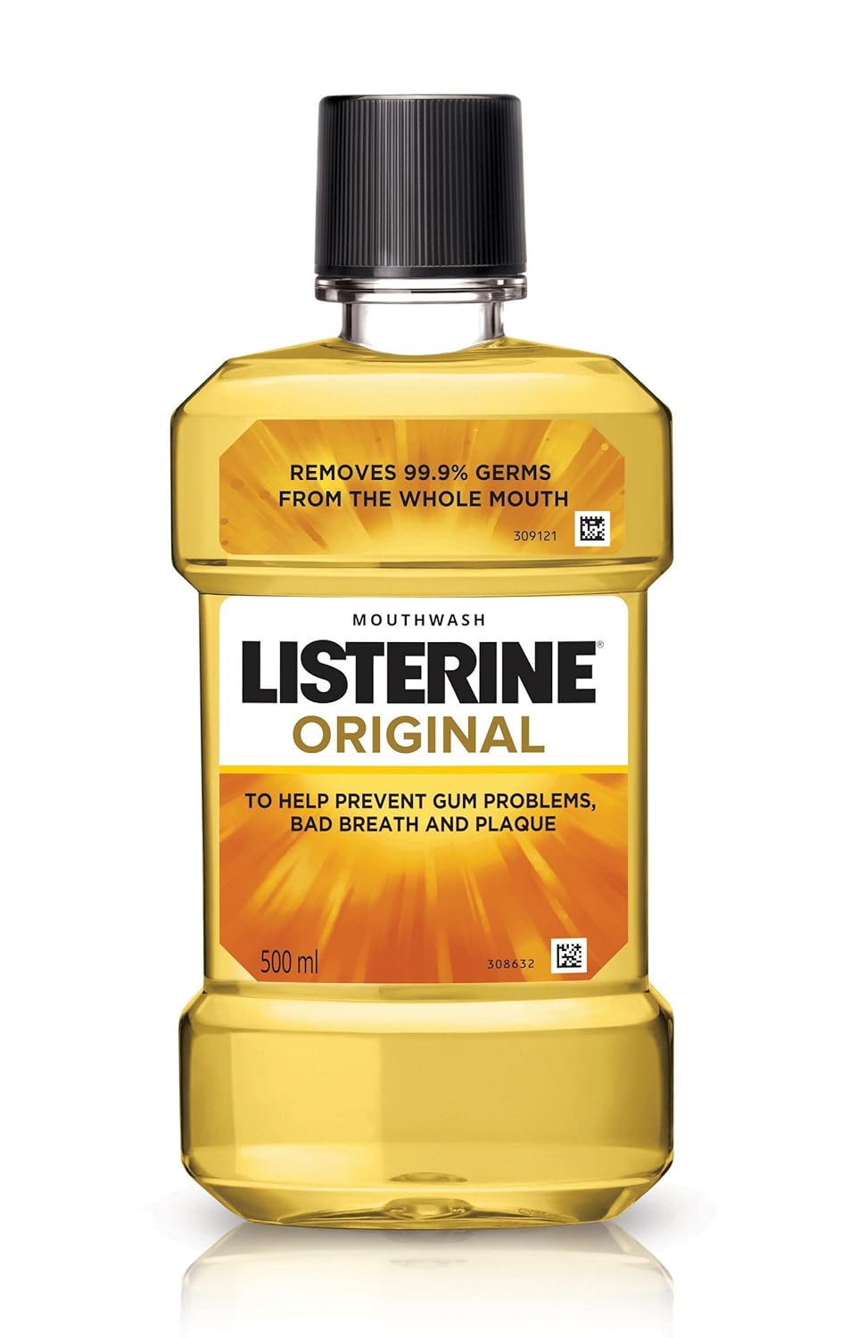 Listerine Original Mouthwash Liquid, Removes 99.9% Germs, 500Ml (Pack Of 1)