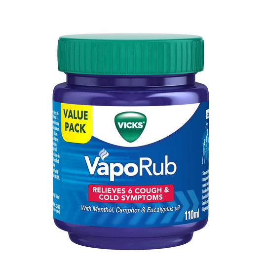 Vicks Vaporub 105/110Ml, Relief From Cold, Cough, Blocked Nose, Headache, Body Ache, Muscular Stiffness And Breathing Difficulty