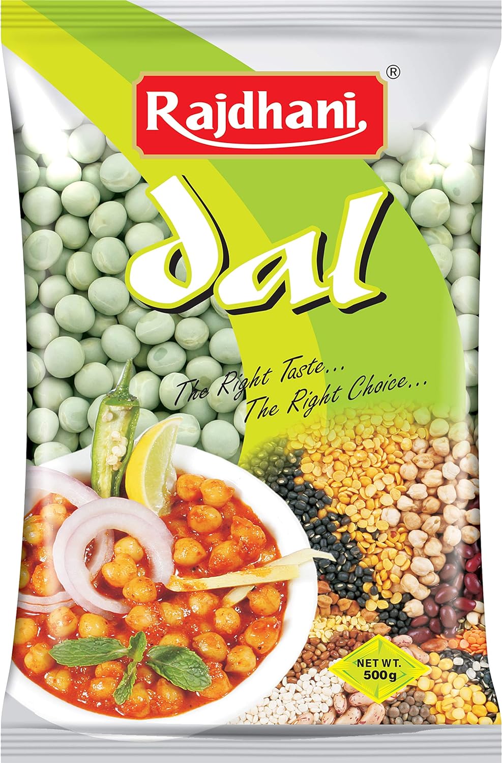 Rajdhani Pulses - Matar Hara, 500g