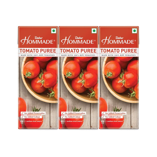 Dabur Hommade Tomato Puree Ripe Tomatoes - 200 Gm (Pack Of 3)