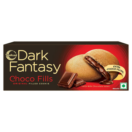 Sunfeast Dark Fantasy Choco Fills, 75G, Original Filled Cookies With Choco Crã¨Me